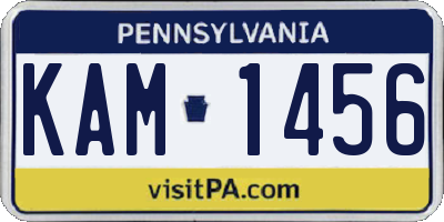 PA license plate KAM1456