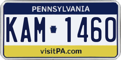 PA license plate KAM1460