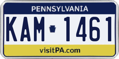 PA license plate KAM1461