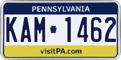 PA license plate KAM1462