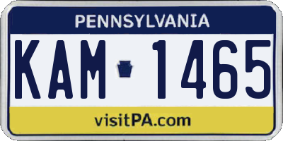 PA license plate KAM1465