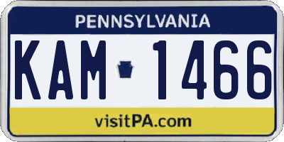 PA license plate KAM1466