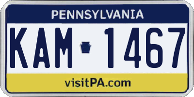 PA license plate KAM1467