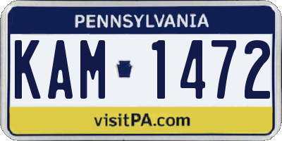 PA license plate KAM1472
