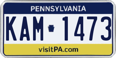 PA license plate KAM1473