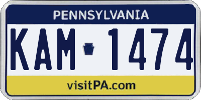 PA license plate KAM1474