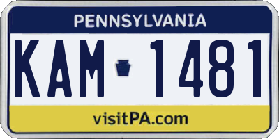 PA license plate KAM1481
