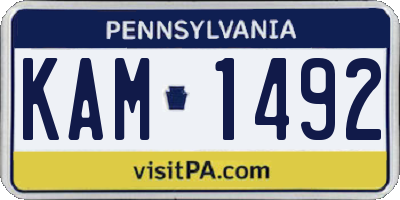 PA license plate KAM1492