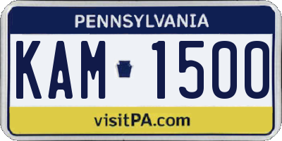 PA license plate KAM1500