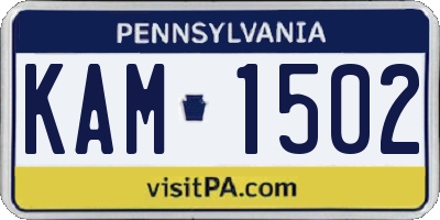 PA license plate KAM1502