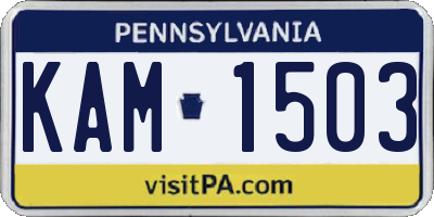 PA license plate KAM1503