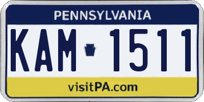 PA license plate KAM1511