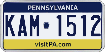 PA license plate KAM1512
