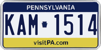 PA license plate KAM1514