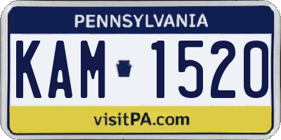 PA license plate KAM1520