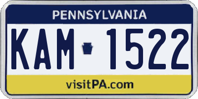 PA license plate KAM1522
