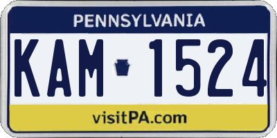 PA license plate KAM1524