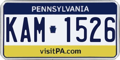 PA license plate KAM1526