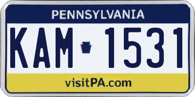 PA license plate KAM1531