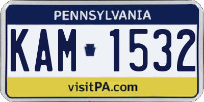 PA license plate KAM1532