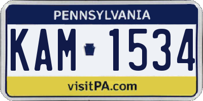 PA license plate KAM1534