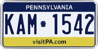 PA license plate KAM1542