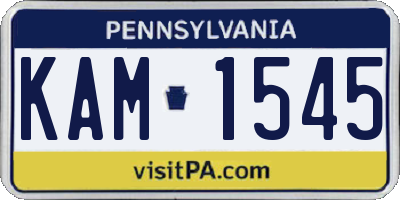 PA license plate KAM1545