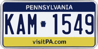 PA license plate KAM1549