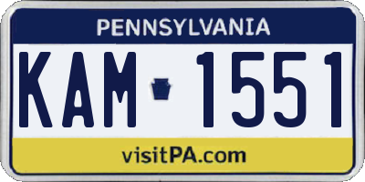 PA license plate KAM1551