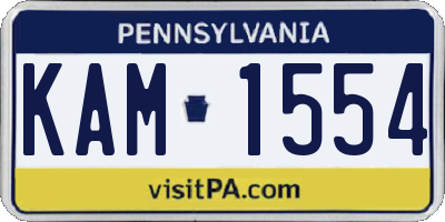 PA license plate KAM1554