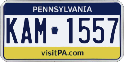 PA license plate KAM1557