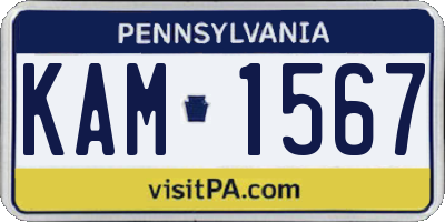 PA license plate KAM1567