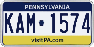 PA license plate KAM1574