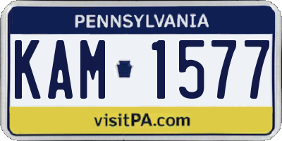 PA license plate KAM1577