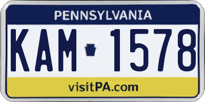 PA license plate KAM1578