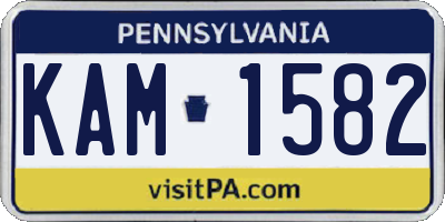 PA license plate KAM1582