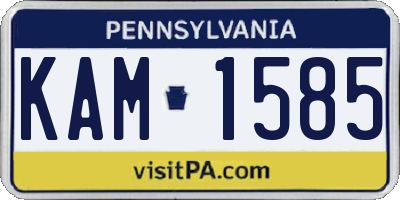 PA license plate KAM1585