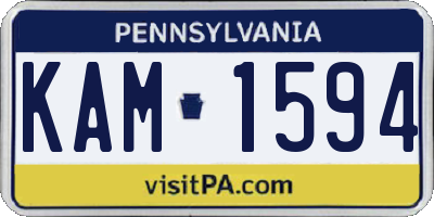 PA license plate KAM1594