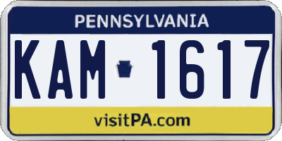 PA license plate KAM1617
