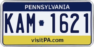 PA license plate KAM1621