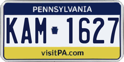 PA license plate KAM1627