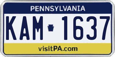 PA license plate KAM1637