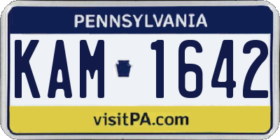 PA license plate KAM1642