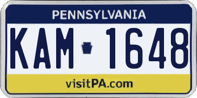 PA license plate KAM1648