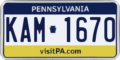 PA license plate KAM1670