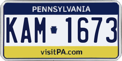 PA license plate KAM1673