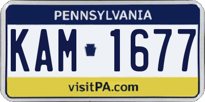 PA license plate KAM1677