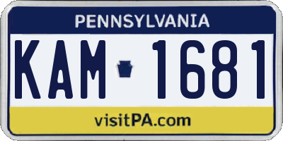 PA license plate KAM1681