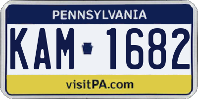 PA license plate KAM1682