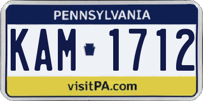 PA license plate KAM1712